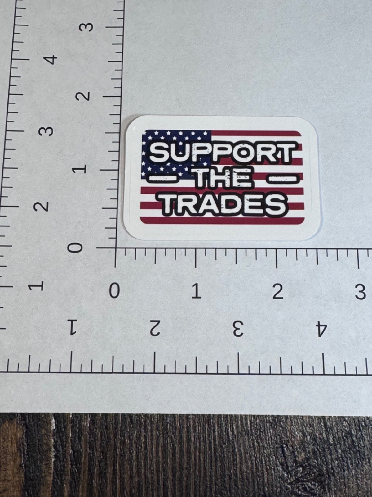 Patriotic sticker – Support the Trades – USA Flag – Decal 2”