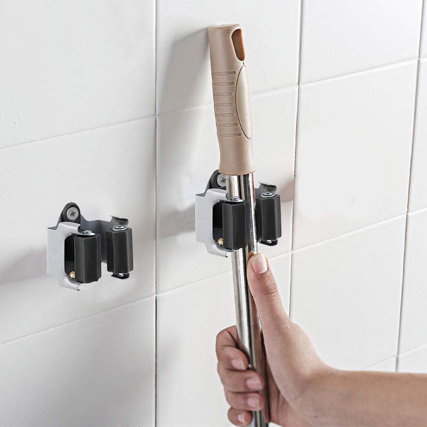 Broom Holder Wall Mount 10 Pack Heavy Duty Metal Mop Broomstick Sho… Fast Ship