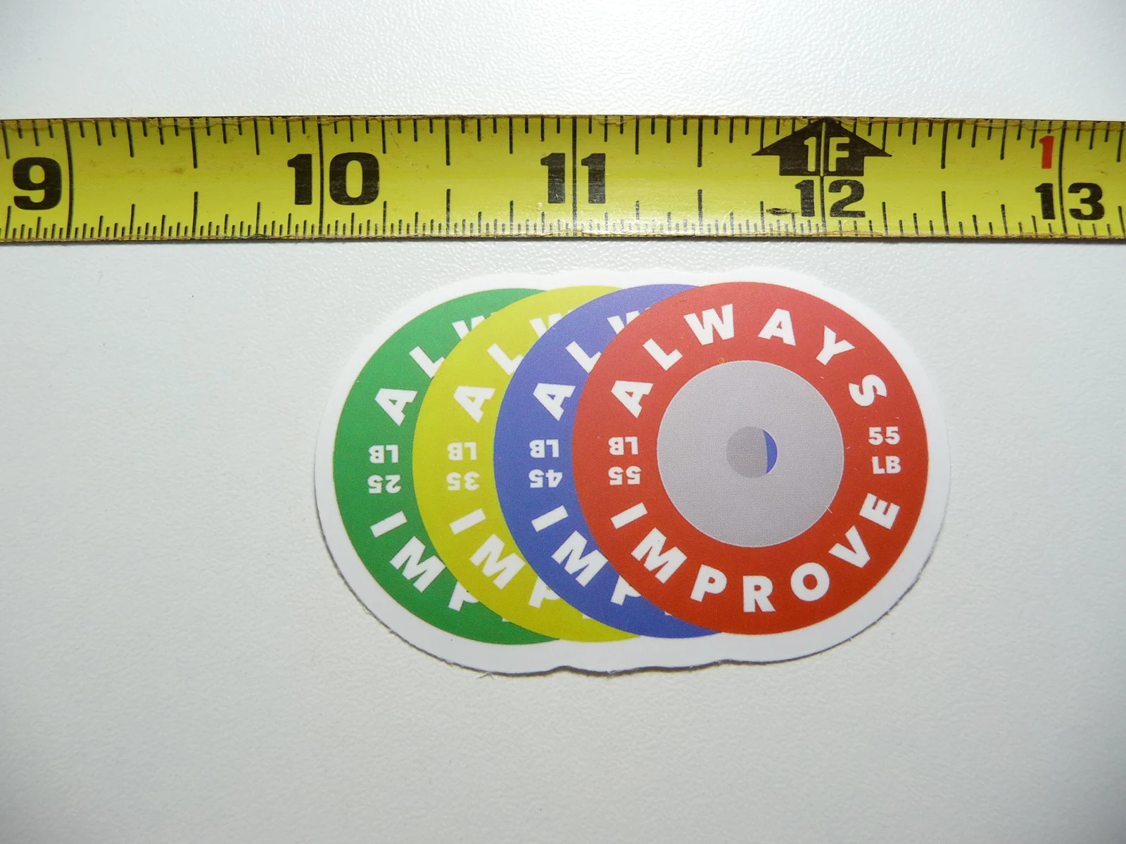 ALWAYS IMPROVE LOOSE WEIGHTS SMALL STICKER DECAL GYM WEIGHTLIFTING EXERCISE