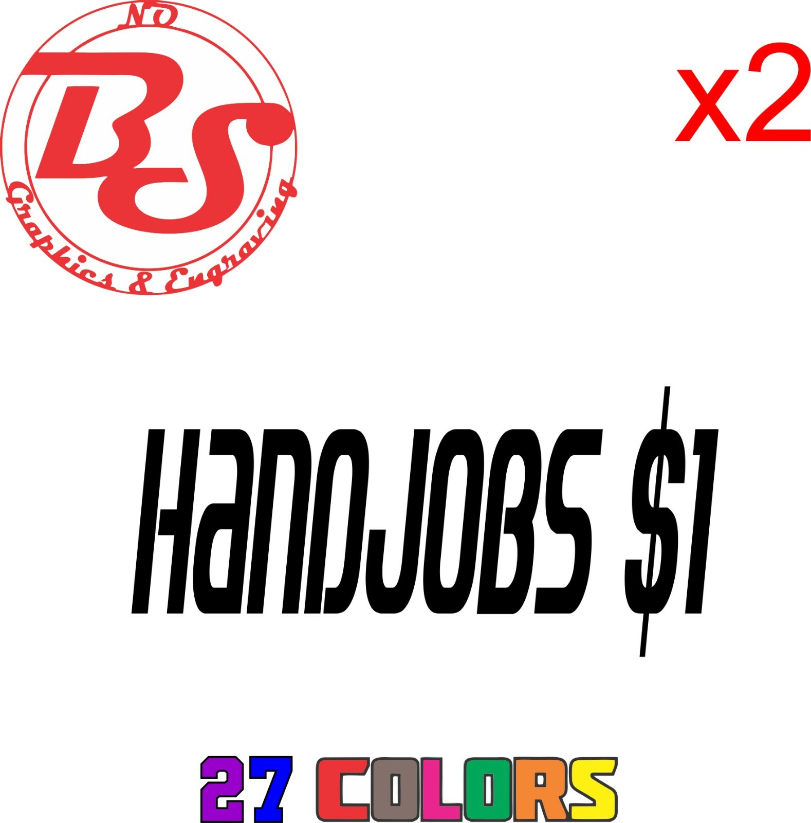 Blowjob Handjob BJ Porn Star BBC Funny Joke Vinyl Decal Adult XXX Porn Hub noBS