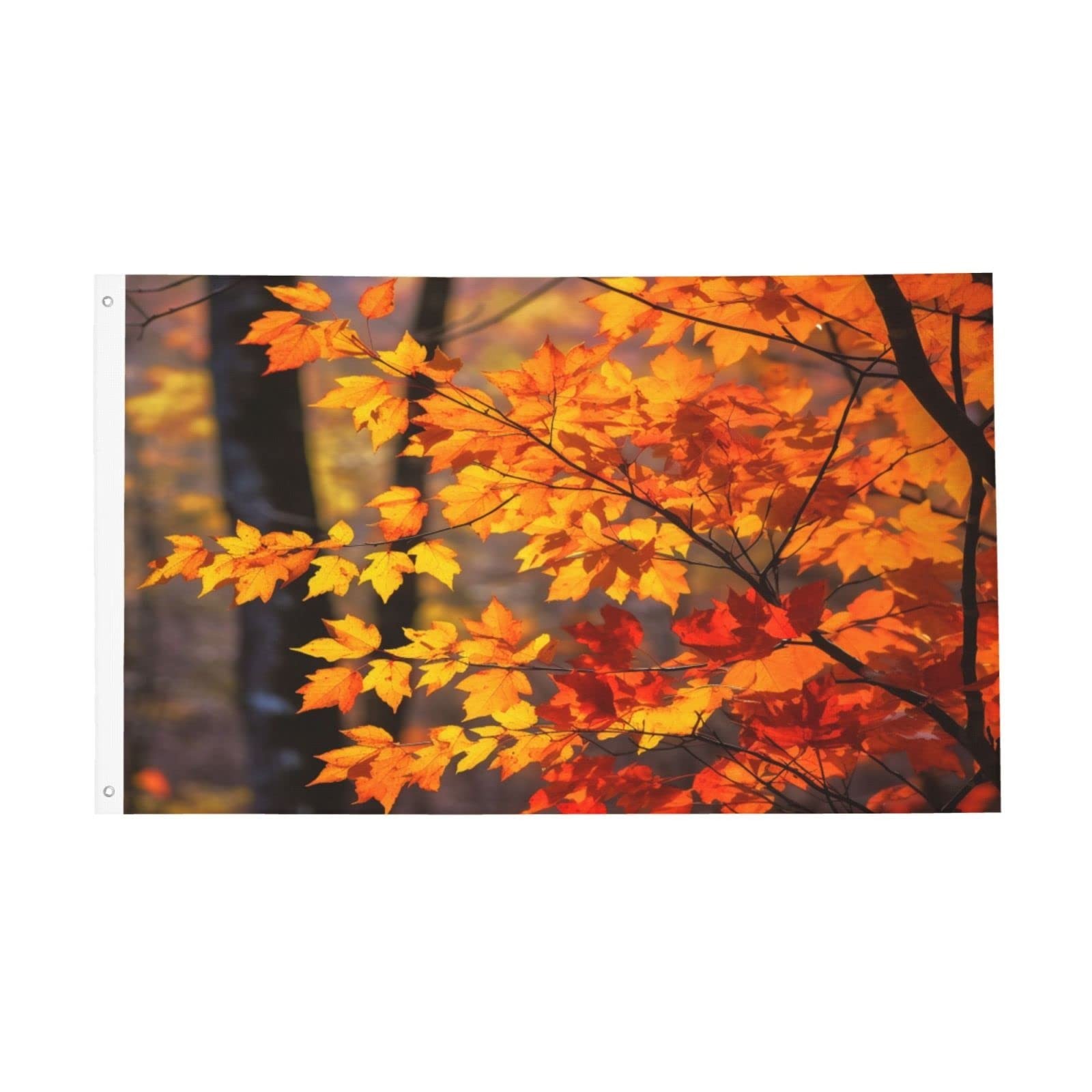 Autumn Maple Leaves Fall Double-sided Printed Flag 3×5 FT, Garden Yard House …