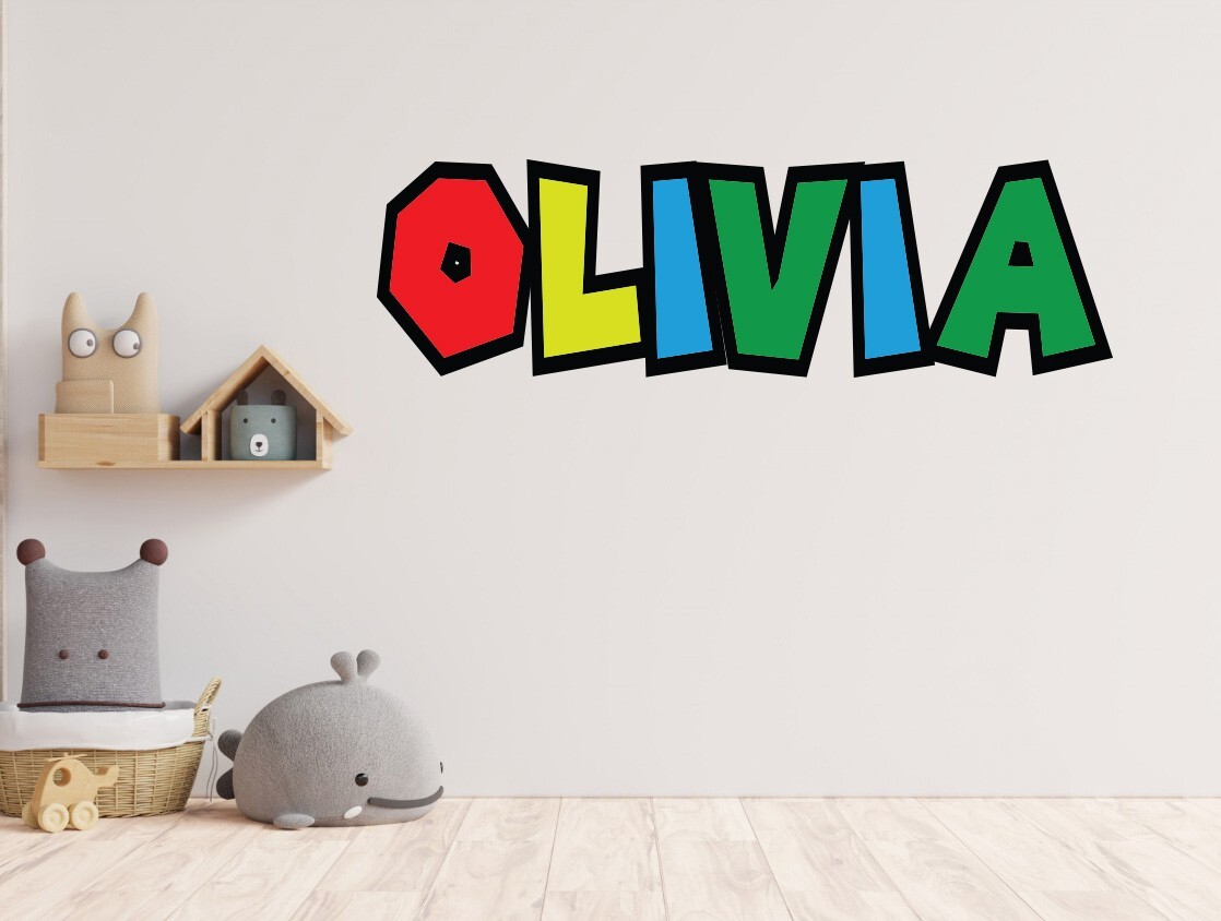 Custom Name Wall Decal – Personalized Name Wall Sticker – Mario Wall Sticker