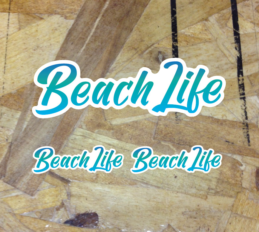 Beach Life Palm Trees Island Ocean Blu Sand Seashell Vinyl Sticker Decal 3 for 1