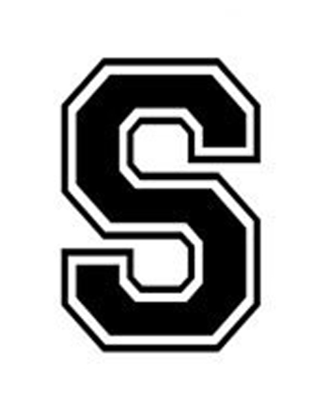 Varsity College Lettering – Letter S – Car Tablet Vinyl Decal