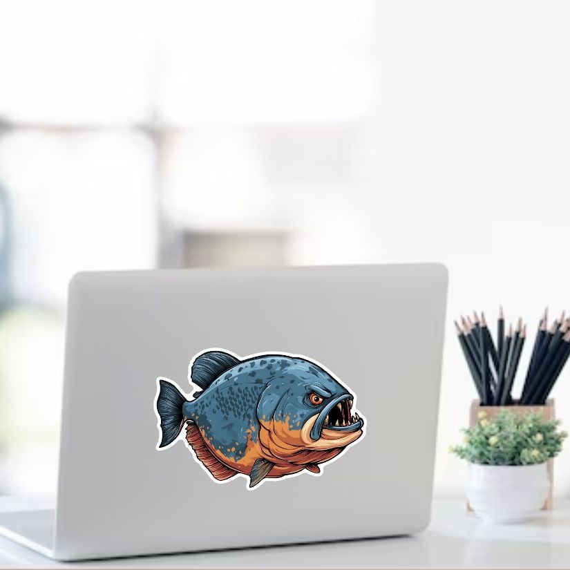Piranha, Sticker, Peel N' Stick, Different Sizes