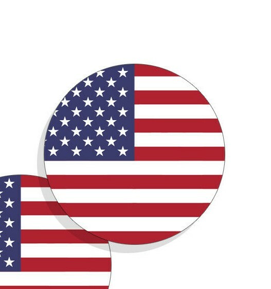 American Flag Stickers Flag Decals Round Indoor Outdoor 4 Circles America USA US