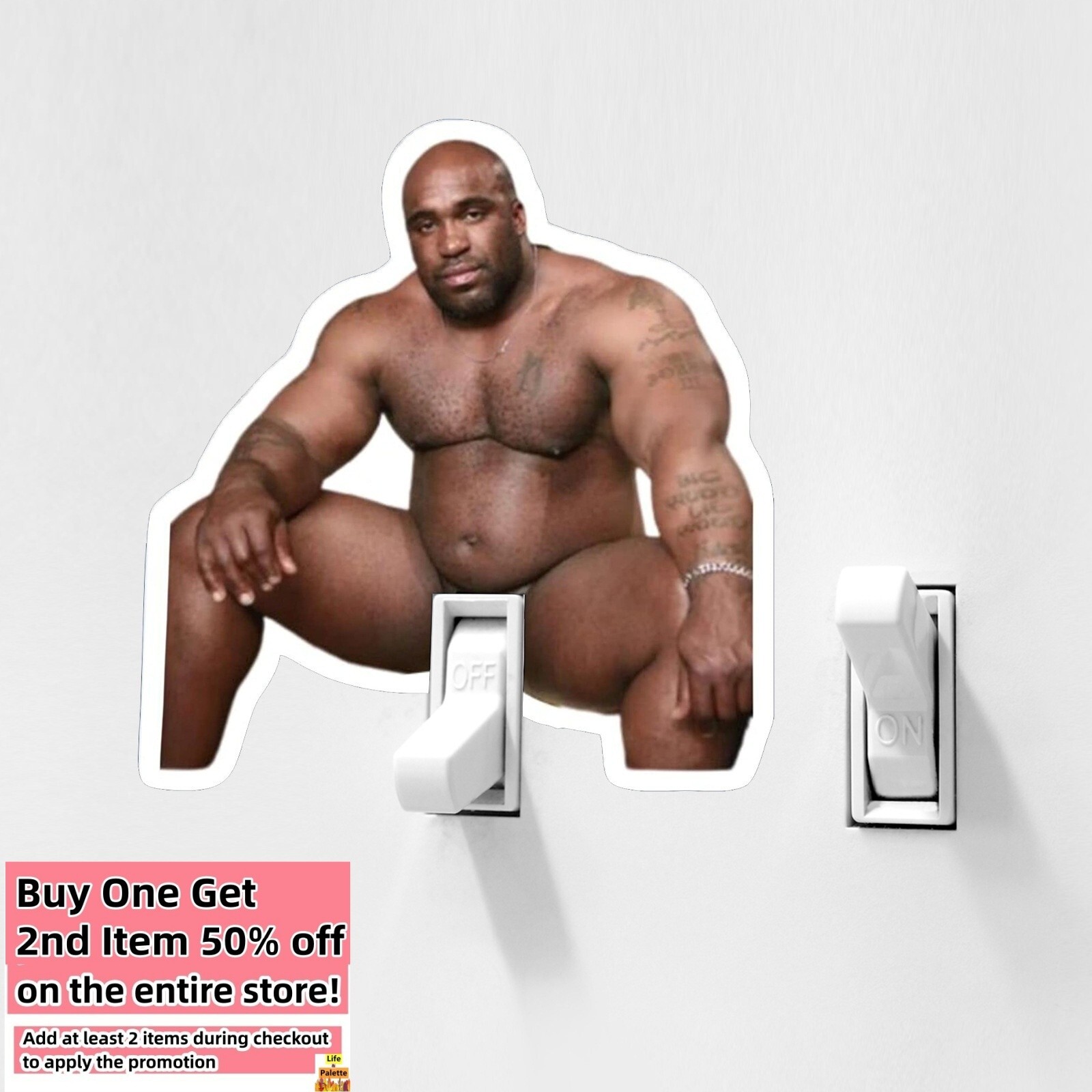 5 Pcs Funny Barry Wood Decal Sticker Prank For Light Switch Hanger Waterproof