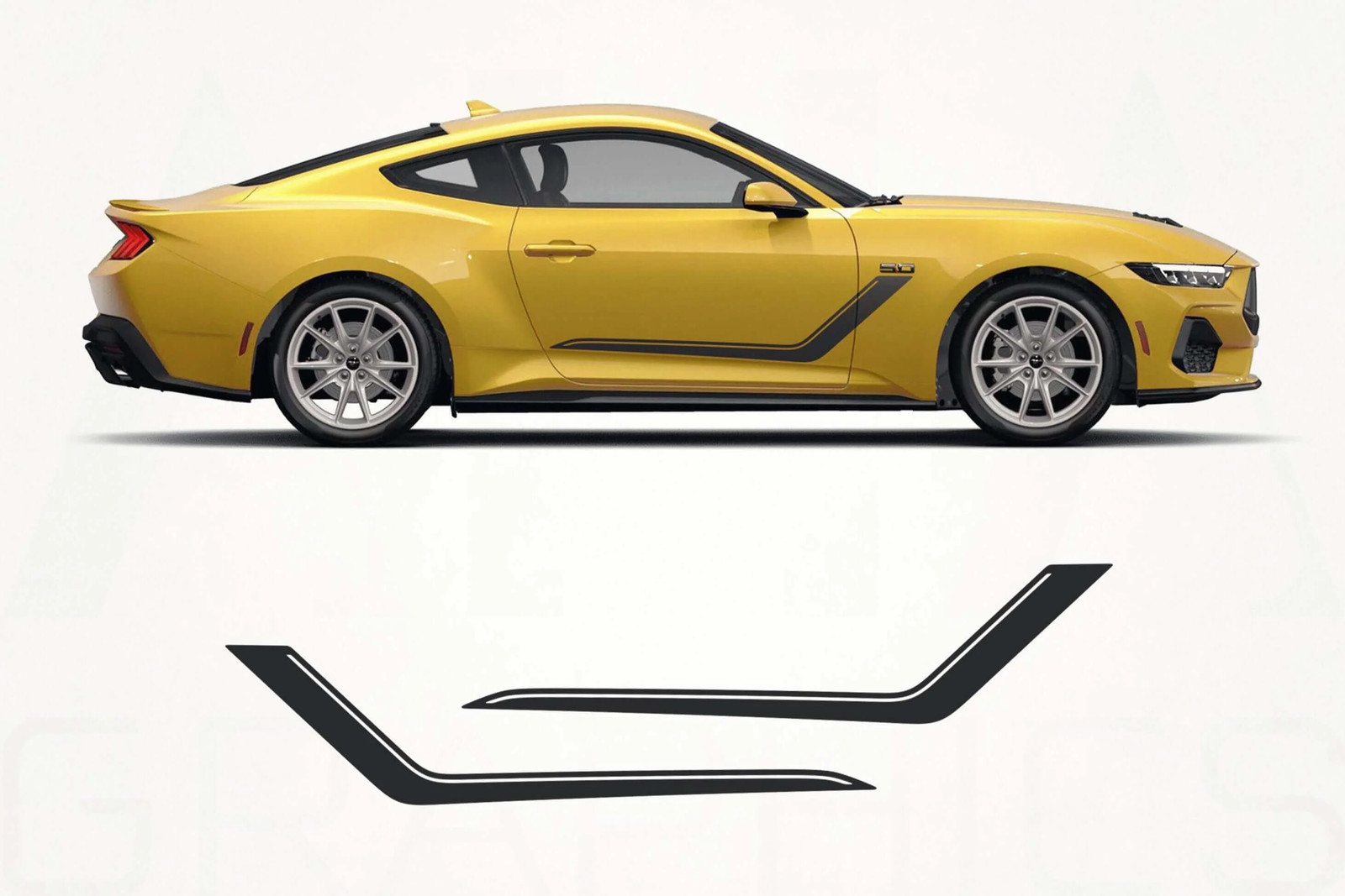 Aftermarket Ford Mustang Side Stripes Decals