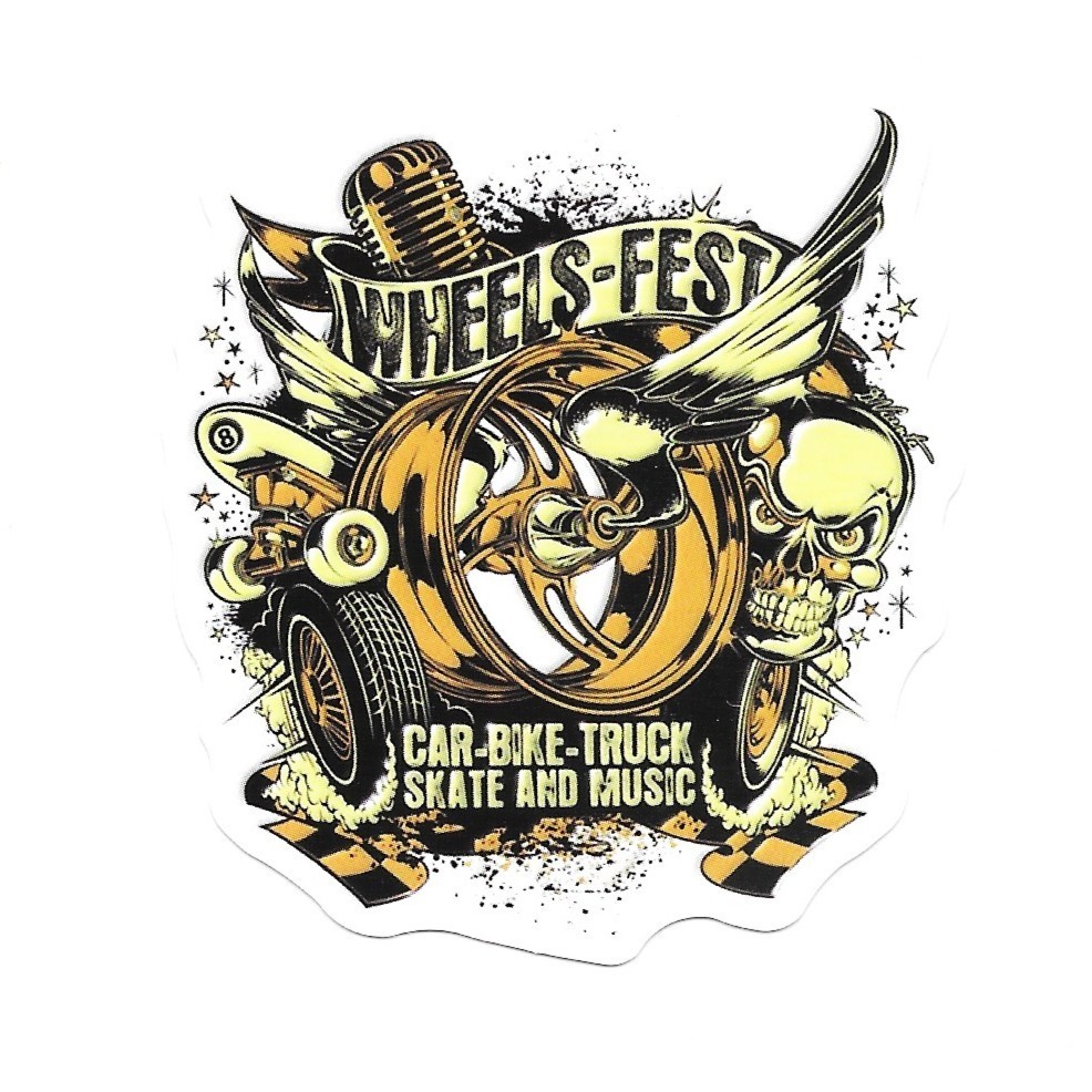 Wheels-Fest Event Logo Vinyl Sticker Decal Car Bike Truck Skate Music Festival