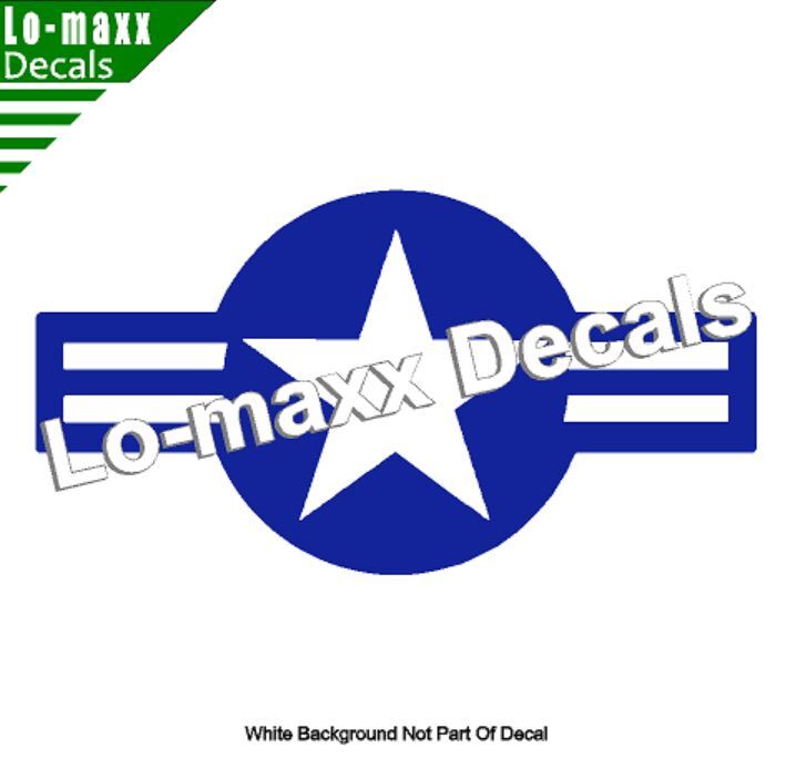 Modern US Air Force Military Combat Aircraft Roundel Insignia Vinyl Decal