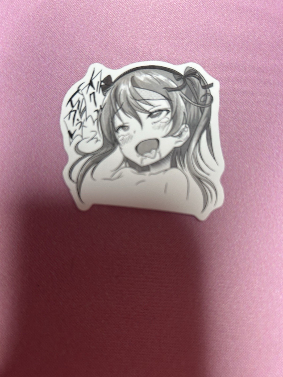 black and white waifu lewd stickers #15