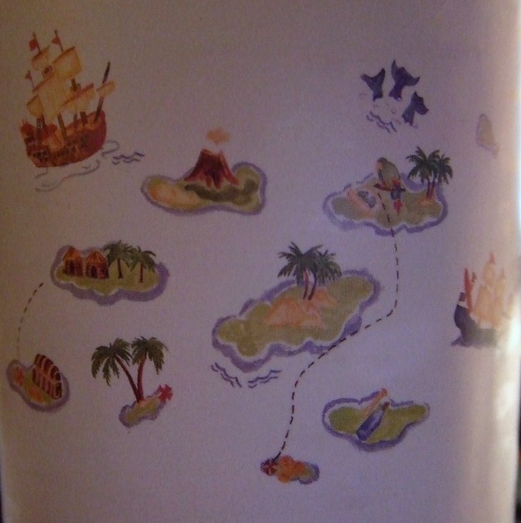 Pottery Barn Kids Pirate Ship Wall Mirror Decals Set of 13 New in Tube and Box!