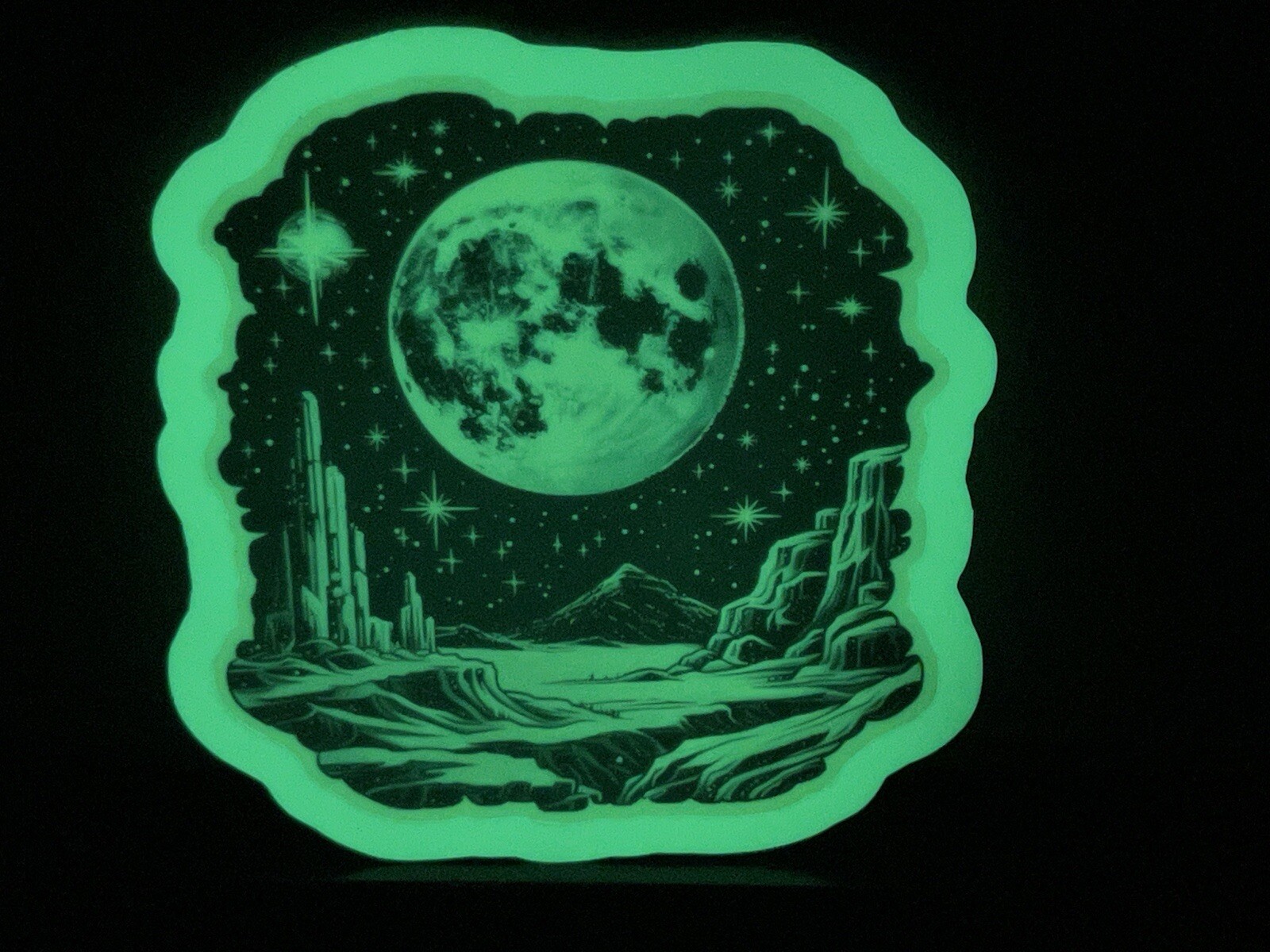Other Worlds Glow in the Dark Stickers Sci-Fi Fantasy Art Space Planets Laptop