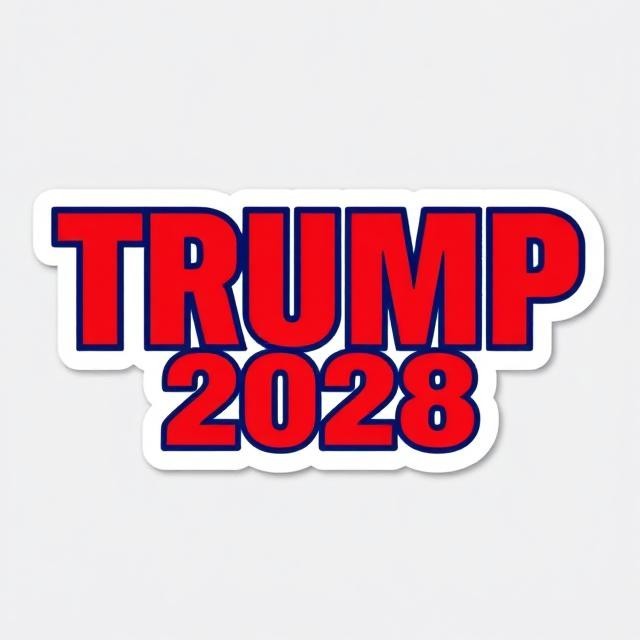 Bold Patriotic Trump 2028 Sticker Election Campaign Vinyl Car Decal