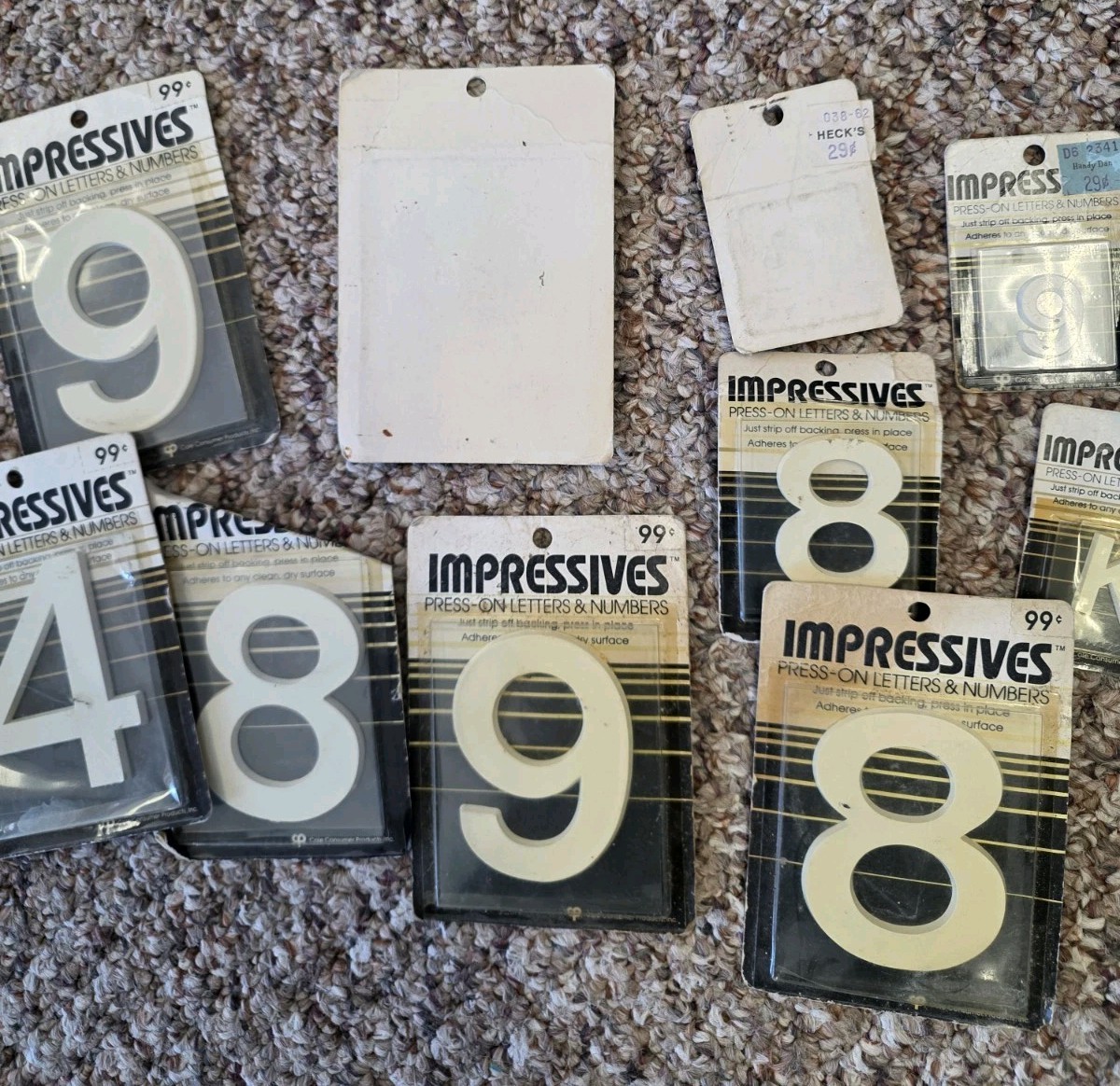 Moderne Impressives Press-On Letters & Numbers White LOT NOS Varies Sizes