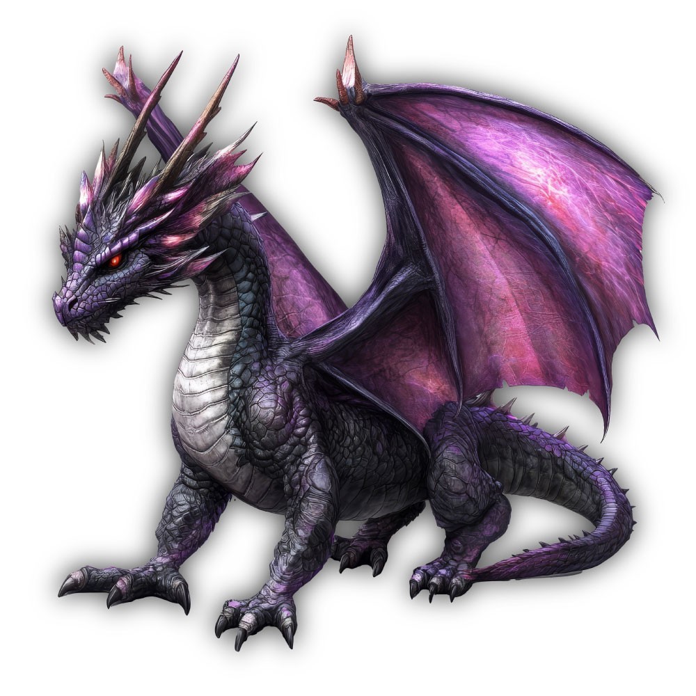 Purple Dragon Standing Guard Color Art Cut To Shape Vinyl Sticker