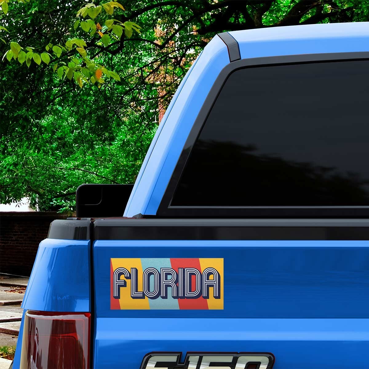 Bumper Sticker: Florida Retro Style Font, Retro FL, US State Souvenir