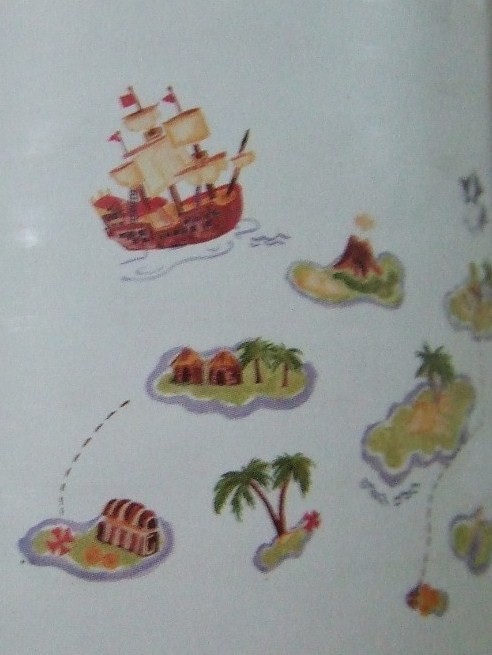 Pottery Barn Kids Pirate Ship Wall Mirror Decals Set of 13 New in Tube and Box!