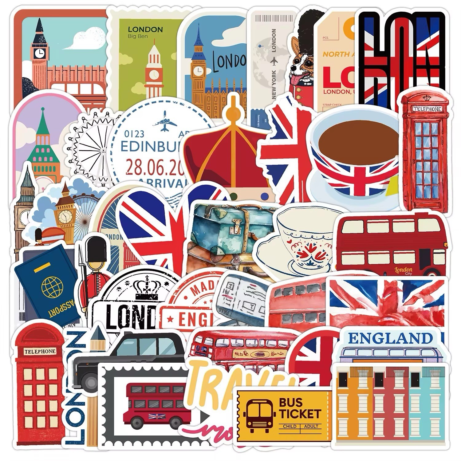 10 Random British Travel Tourist Stickers Culture Decals London Free Shipping!