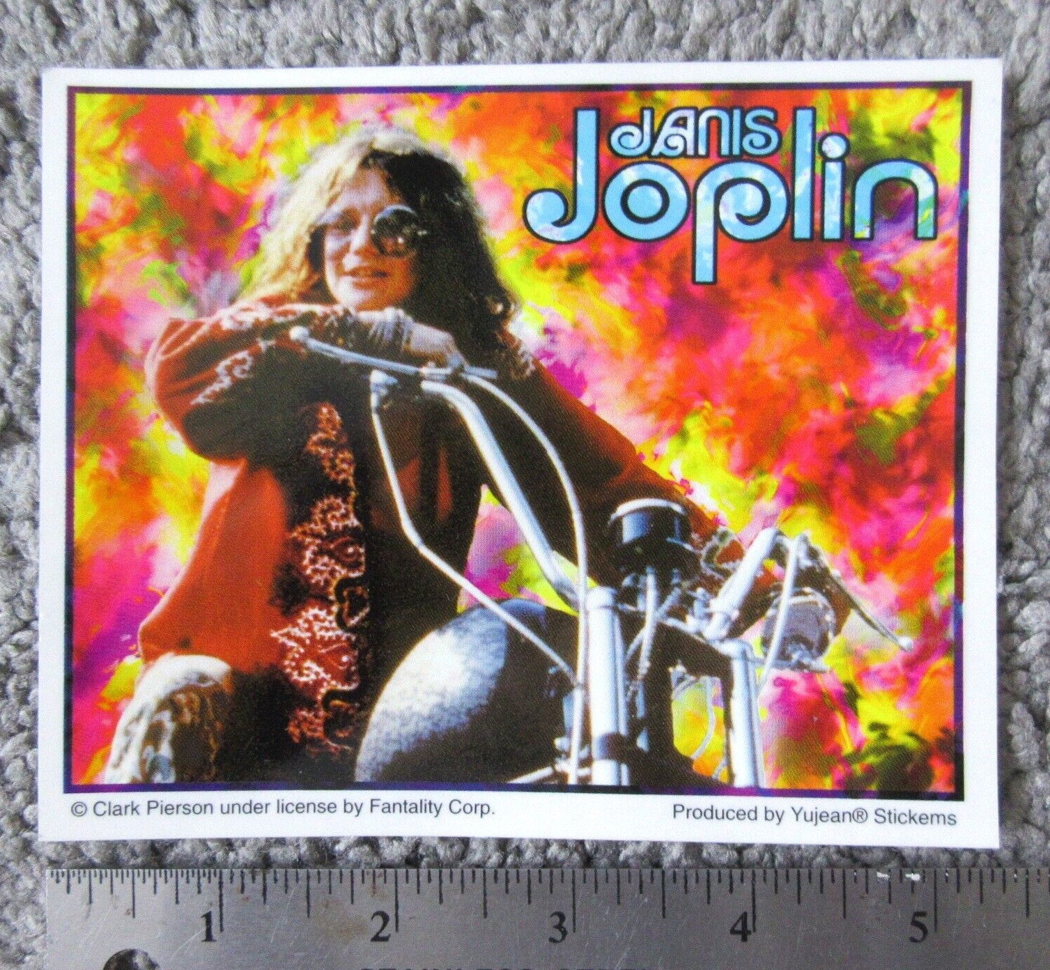 NEW VTG JANIS JOPLIN 5" STICKER YUJEAN STICKEMS CLARK PIERSON 70s MUSIC ARTIST
