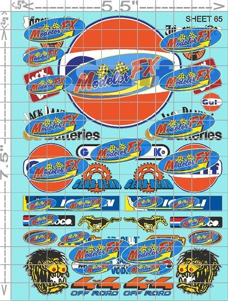 CLEAR VINYL GULF Sticker Gang SHEET 65-R/C MODEL Decals 1/12-1/10-GRAPHICS CUT