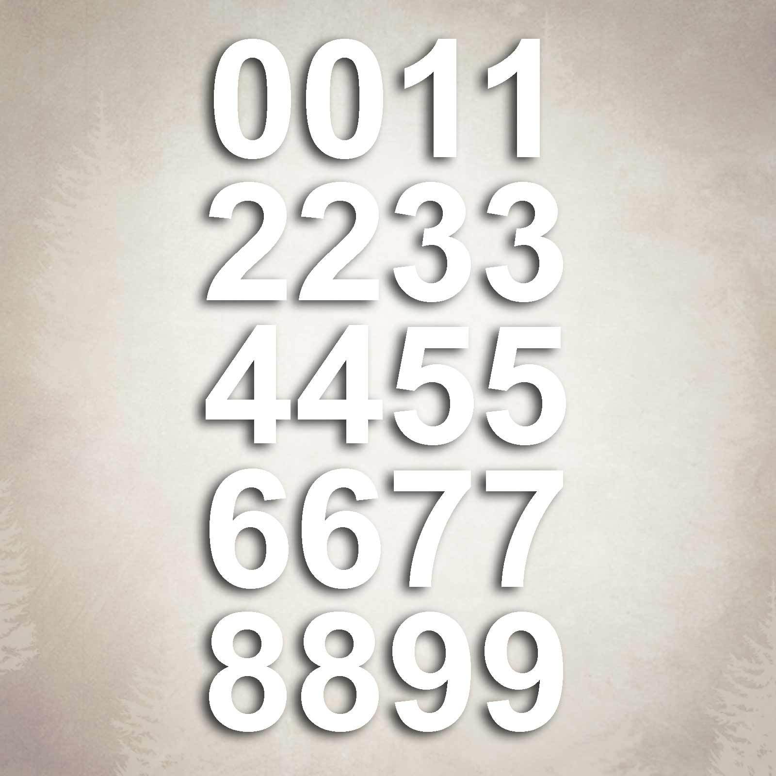 White Vinyl Custom Number Decal Sheet Mailbox Address Boat Sticker Kit
