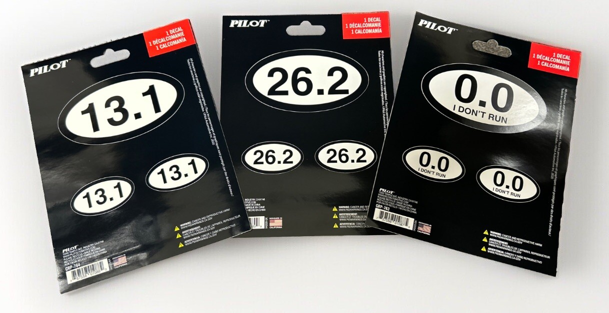 Marathon Decal 3 Packs: 26.2 / 13.1 / 0.0 Runner Logo Sets Bumper stickers