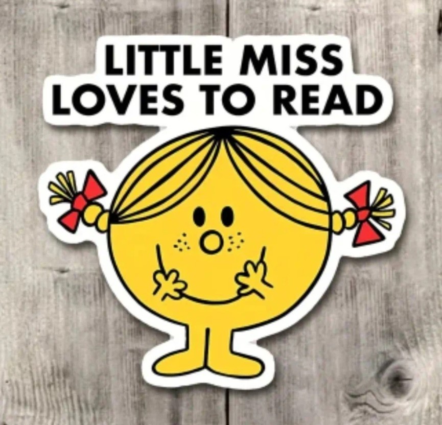 Little Miss Loves To Read Sticker Decal Window Car Cup Bottle Laptop Book Door