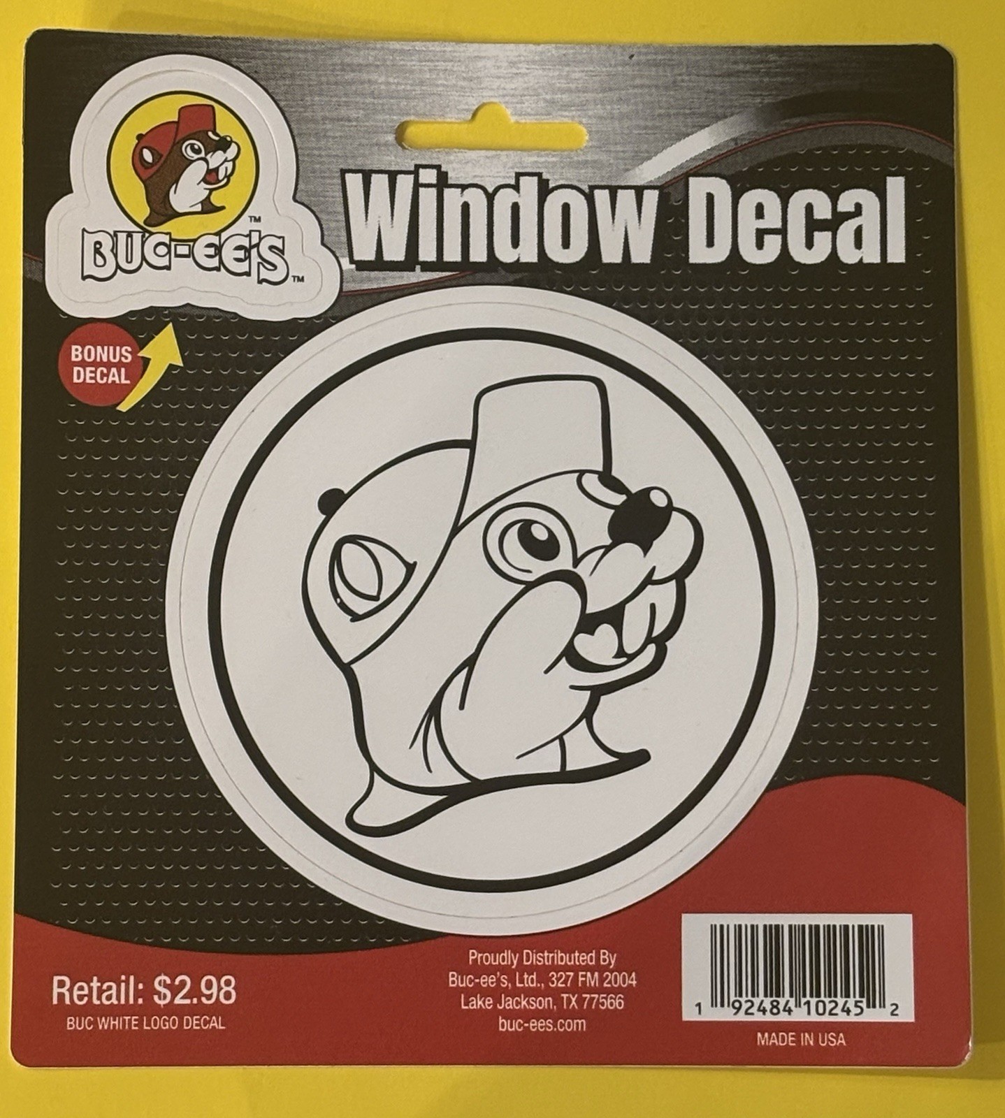 Buc-ee's Car Decal Window Decal Bucees White Sticker Plus One Free sticker