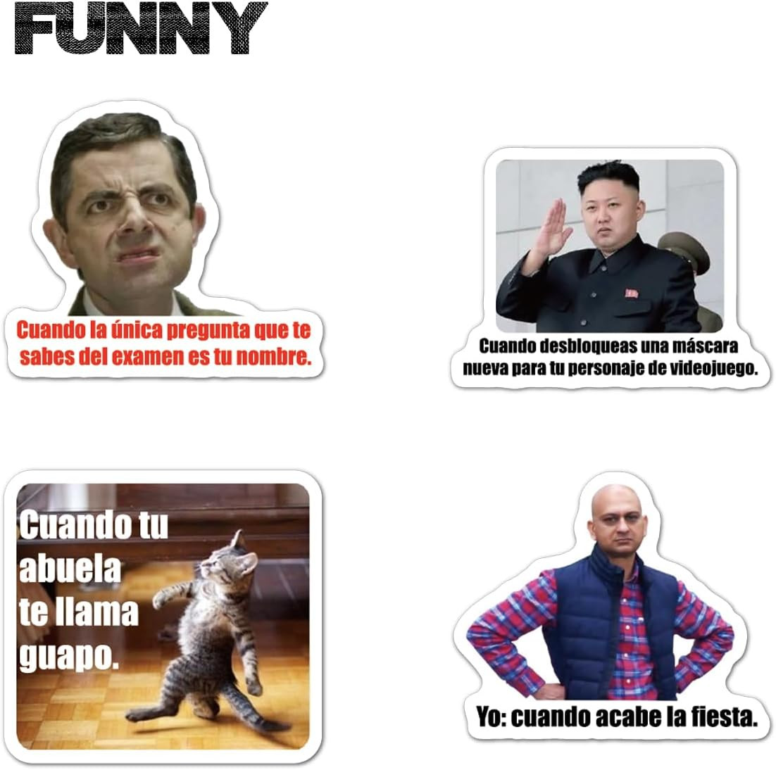 Spanish Funny Meme Stickers for Teens Adults Teachers | Vinyl Stickers Pack, Tre