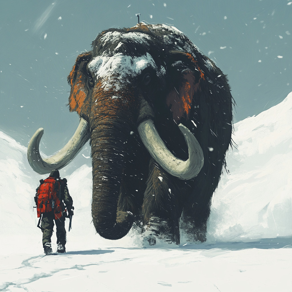 Wall Decal Sticker Mammoth Illustration Wall Sticker 18X18cm Large