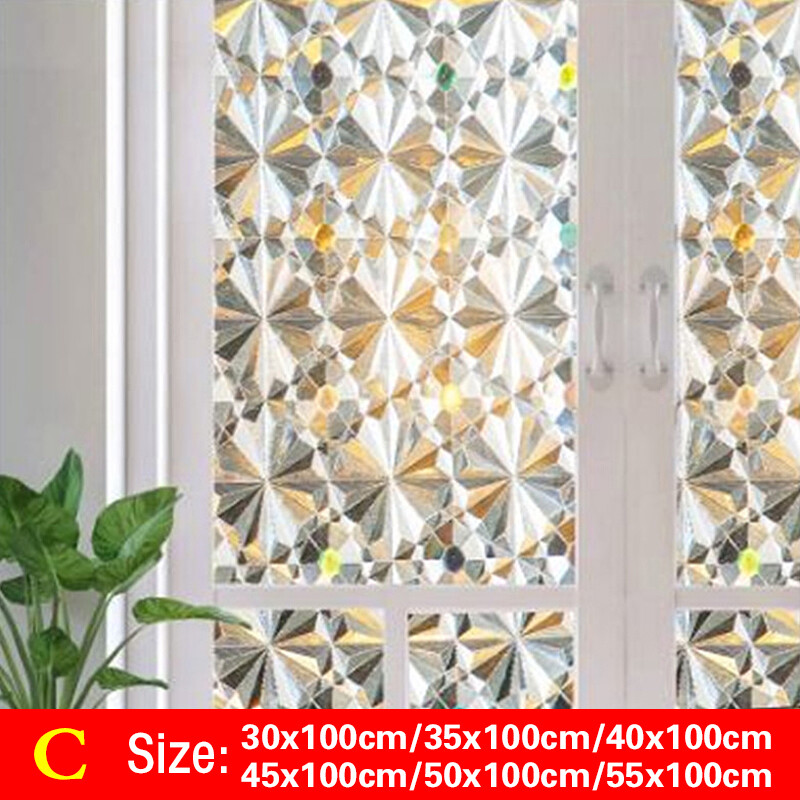 3D Window Films Anti UV Blackout Privacy Bathroom Glass Stickers Home Decor 1PC