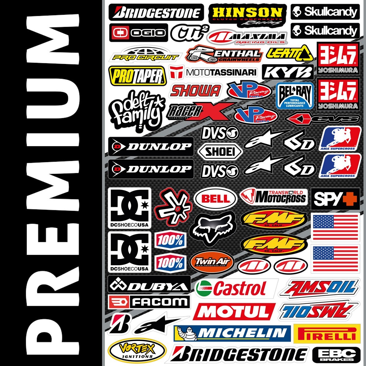 KIT Decals Stickers Sponsors Car Bike Motorcycle Motocross MX ATV