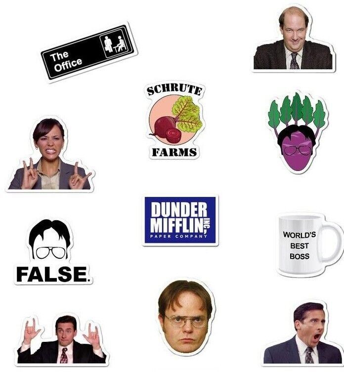 THE OFFICE Vinyl Stickers [B] Quote STITIOUS~FALSE FACE TV Show Waterproof Decal