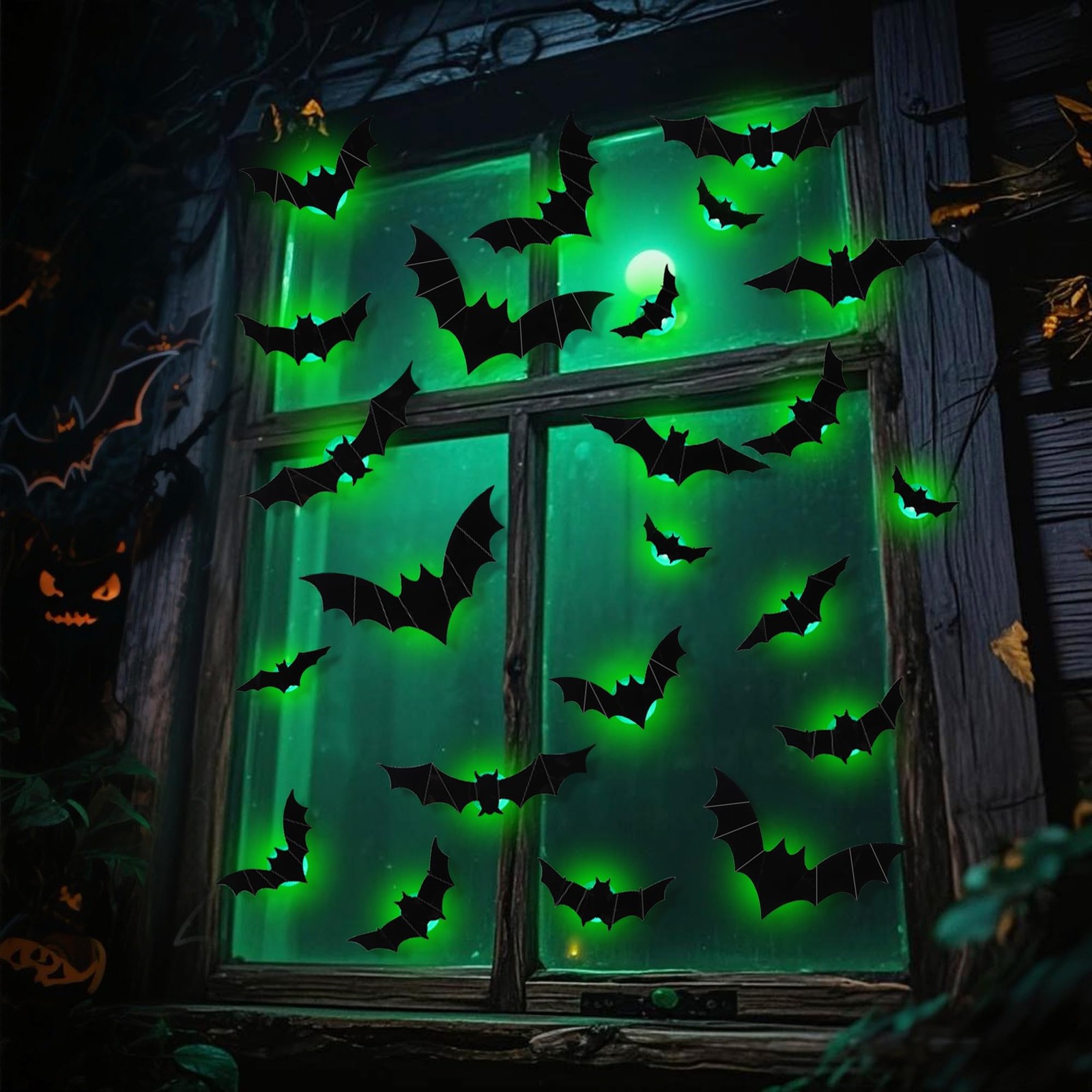 36 Pack LED Halloween Bat Wall Decor Lights Outdoor