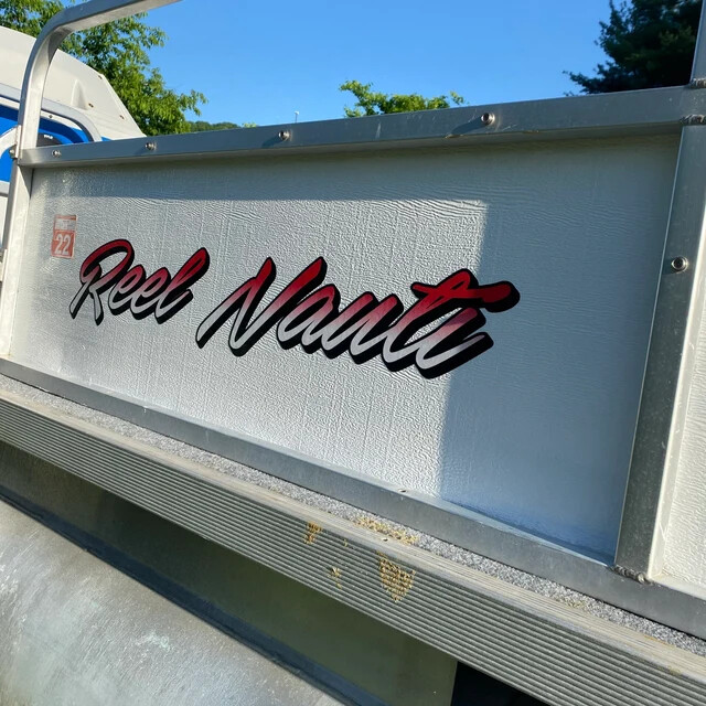 Boat Name Decal 2×12" / Custom Hull Graphic / Premium Marine Vinyl Lettering GR
