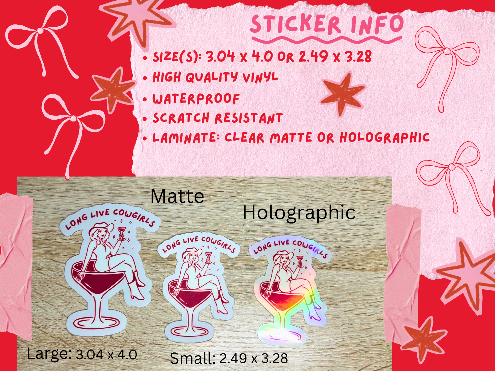 Long Live Cowgirls Waterproof Stickers