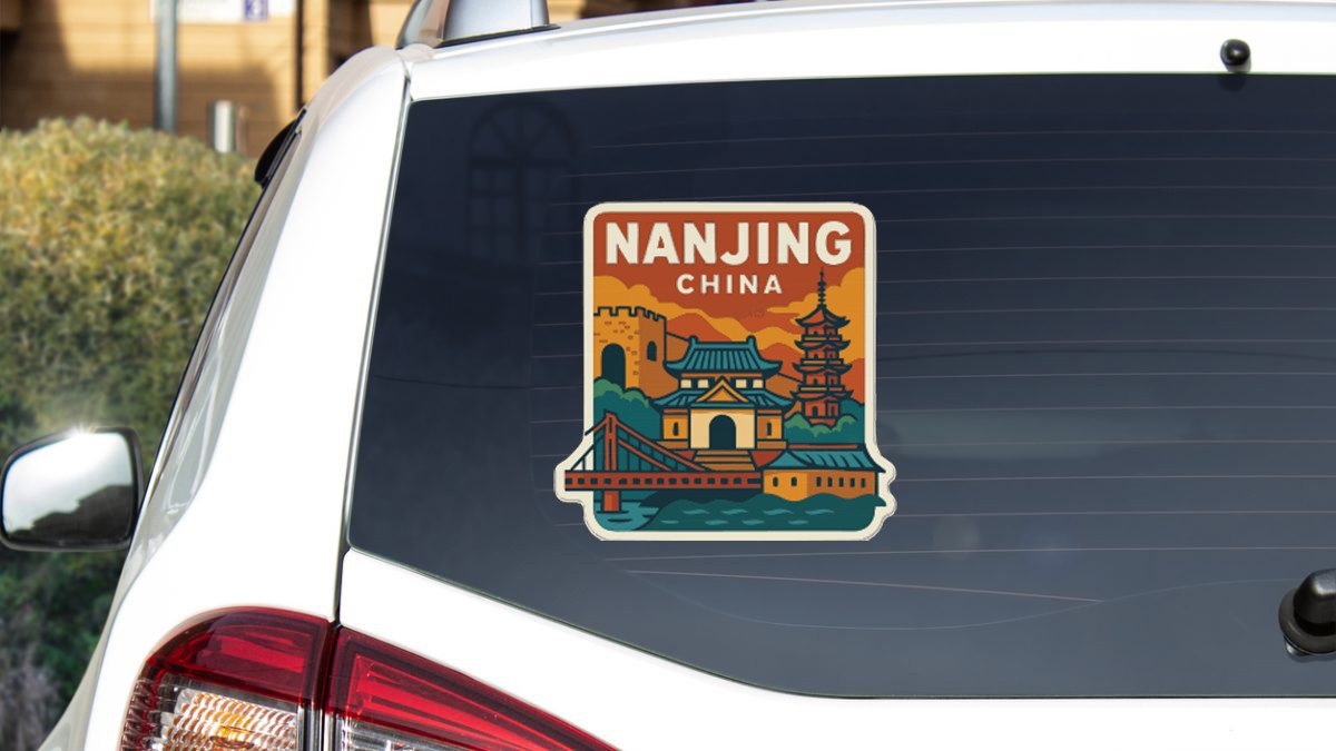 Nanjing China Sticker Decal Vinyl Die-Cut City Skyline Landmark Design