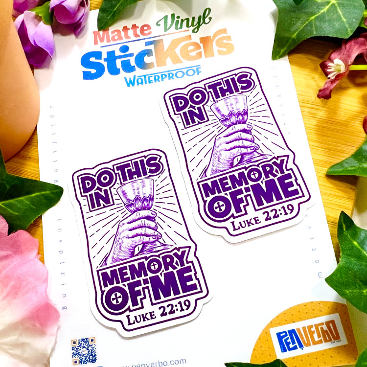 Do This In Memory Of Me Sticker 2pc | Luke 22:19 | Bible | Religious | BV319