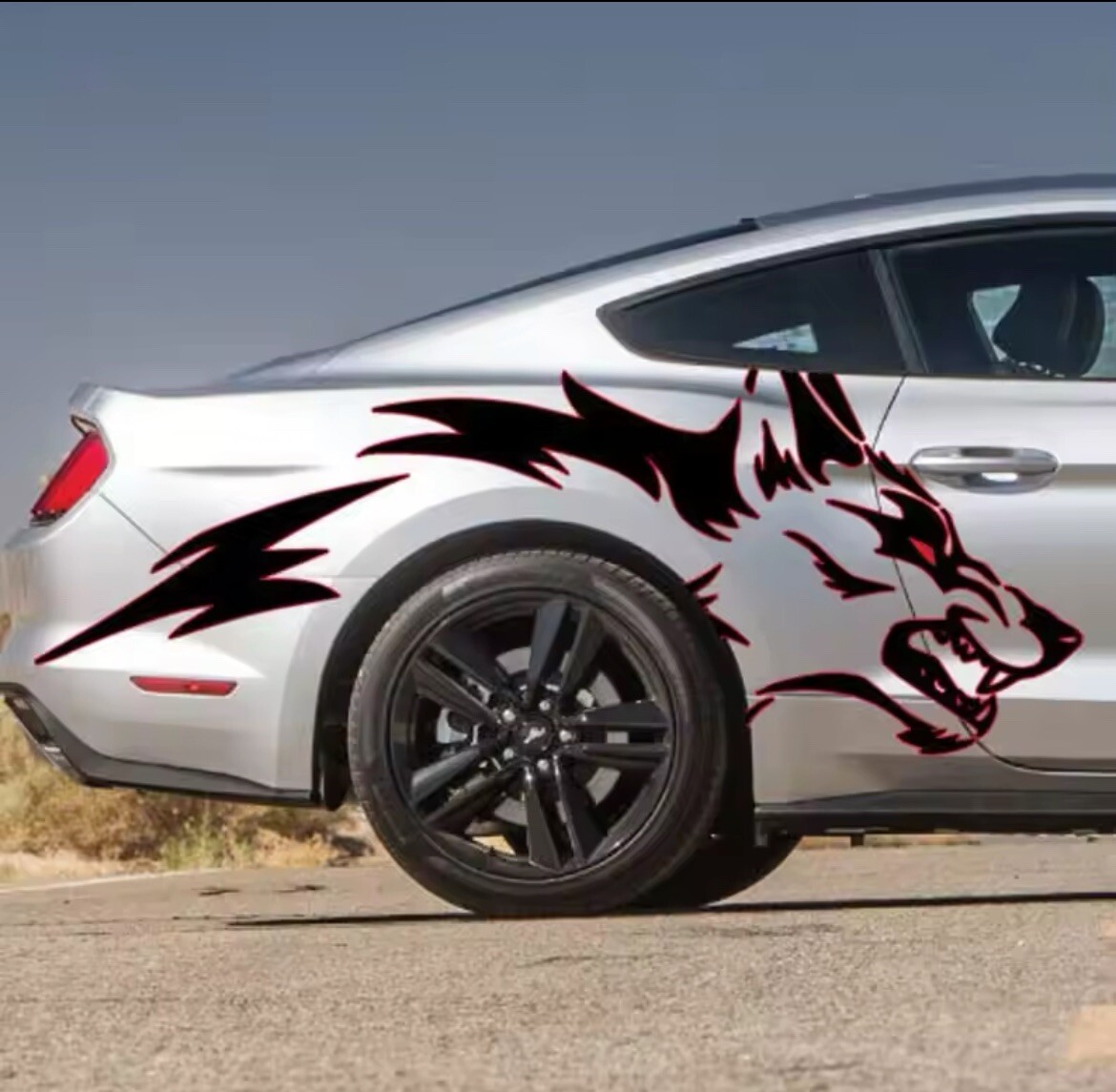 Angry Wolf Decal Wolf Car Sticker Waterproof Fun PVC Car Body Window Wolf Decal