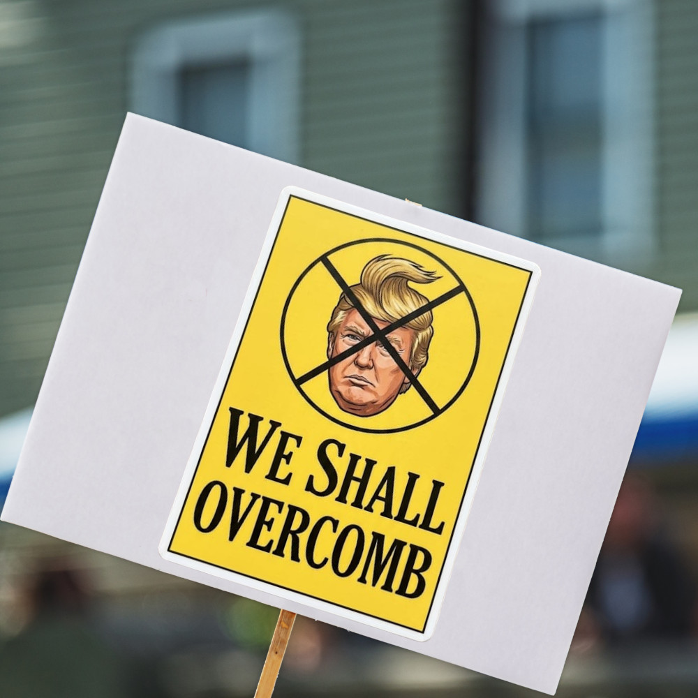 Anti Trump Sticker NO KINGS PROTEST "We Shall Overcomb" Waterproof 1/10/50/100