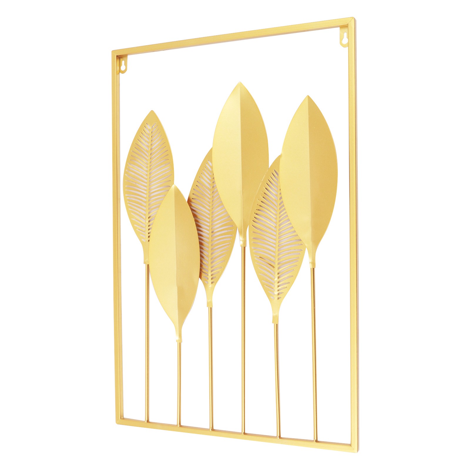Metal Wall Art for Living Room, Large Leaf Frame Accent Leaves Wall Decor Home
