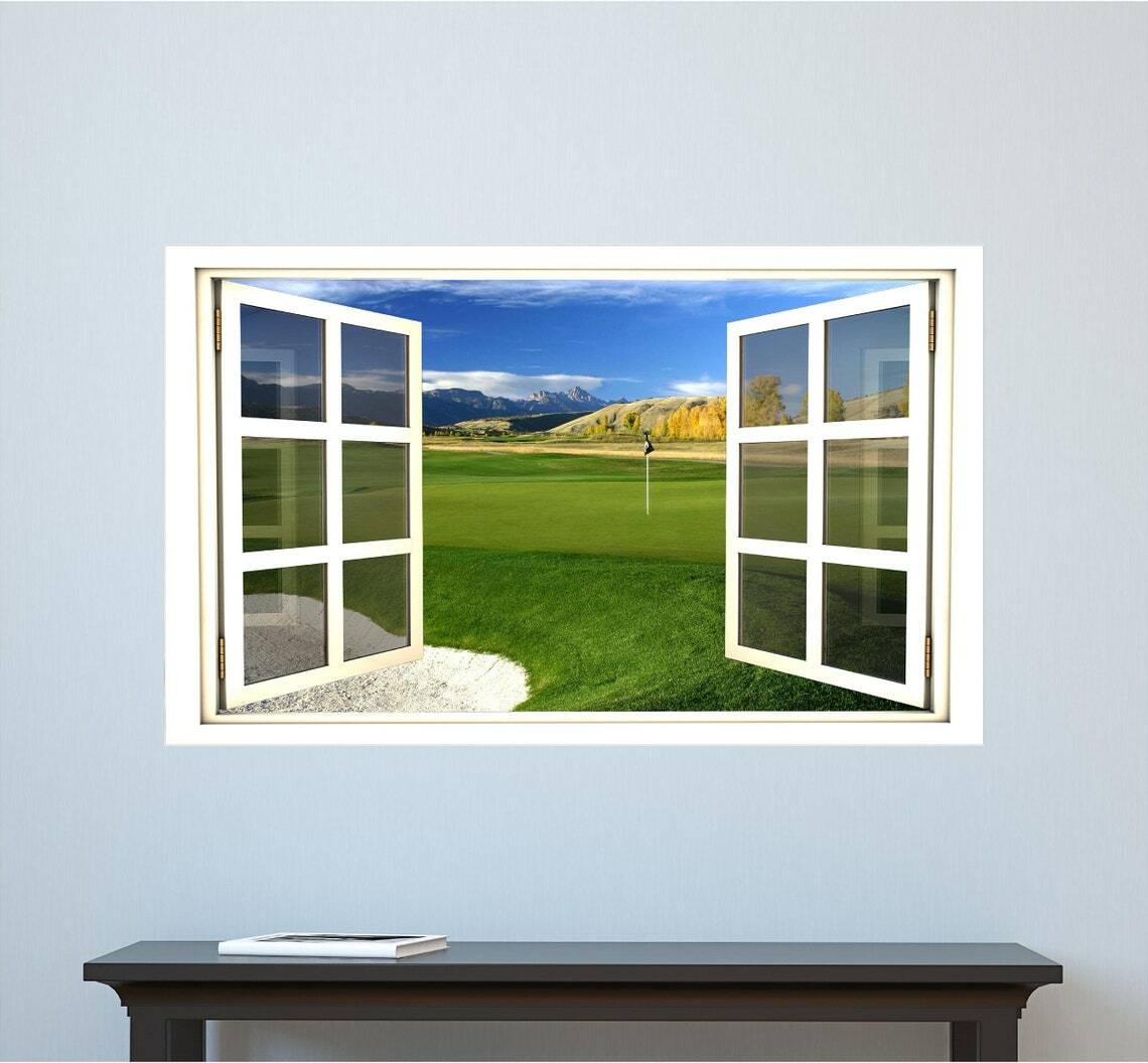WindowScape Golf Course #1 3D Window Wall Decal Instant View Vinyl Wall Sticker