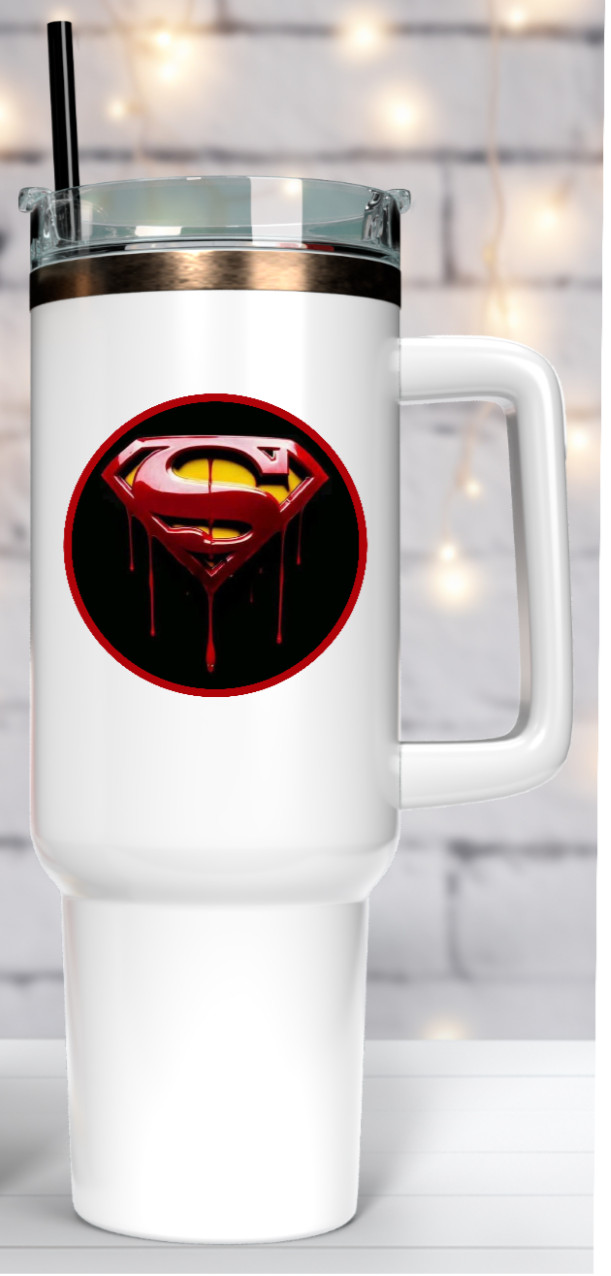 Superman (Blood Logo) 4" Vinyl Decal Handmade Vehicle Cooler Laptop Decor Cup 26