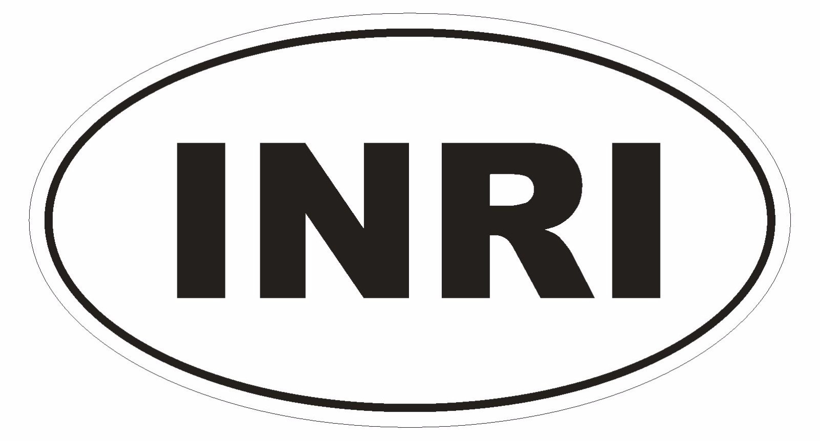 INRI Jesus Religious Oval Bumper Sticker or Helmet Sticker D133 Laptop Cell Euro