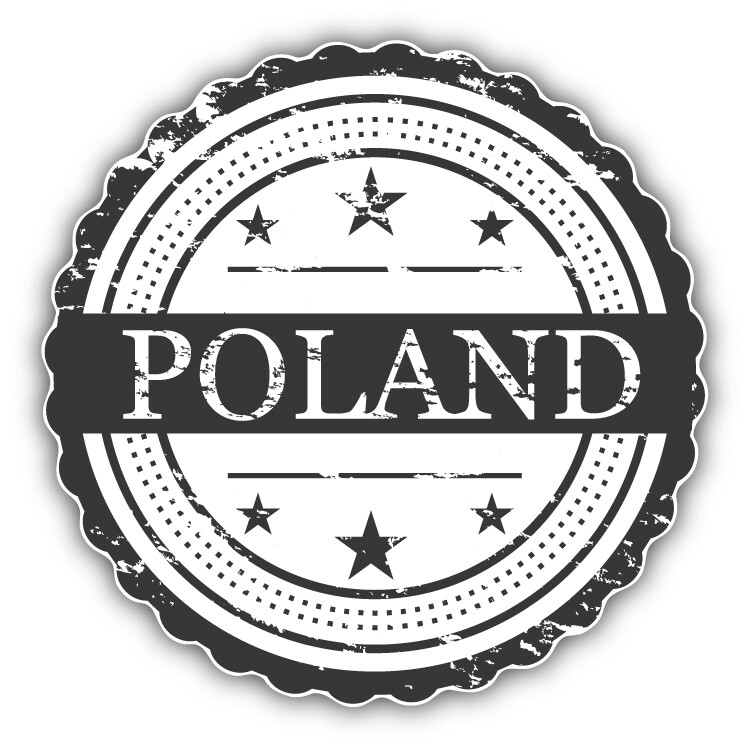 Poland Grunge Stamp Label Car Bumper Sticker Decal