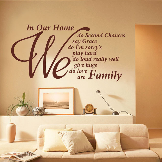 VINYL WALL ART STICKER FAMILY IN OUR HOME QUOTE DECAL ART HOME DECOR