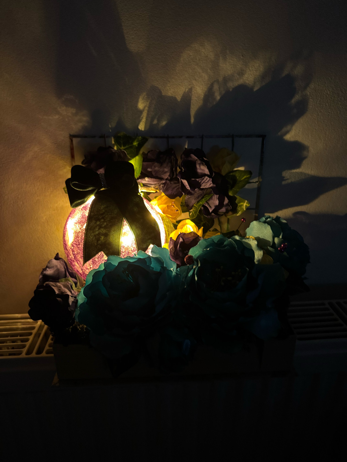 Book decoration with silk flowers