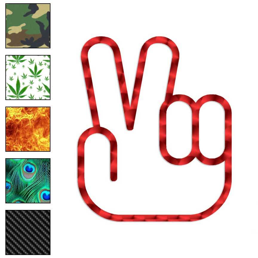 Peace Sign Hand, Vinyl Decal Sticker, 40 Patterns & 3 Sizes, #1366