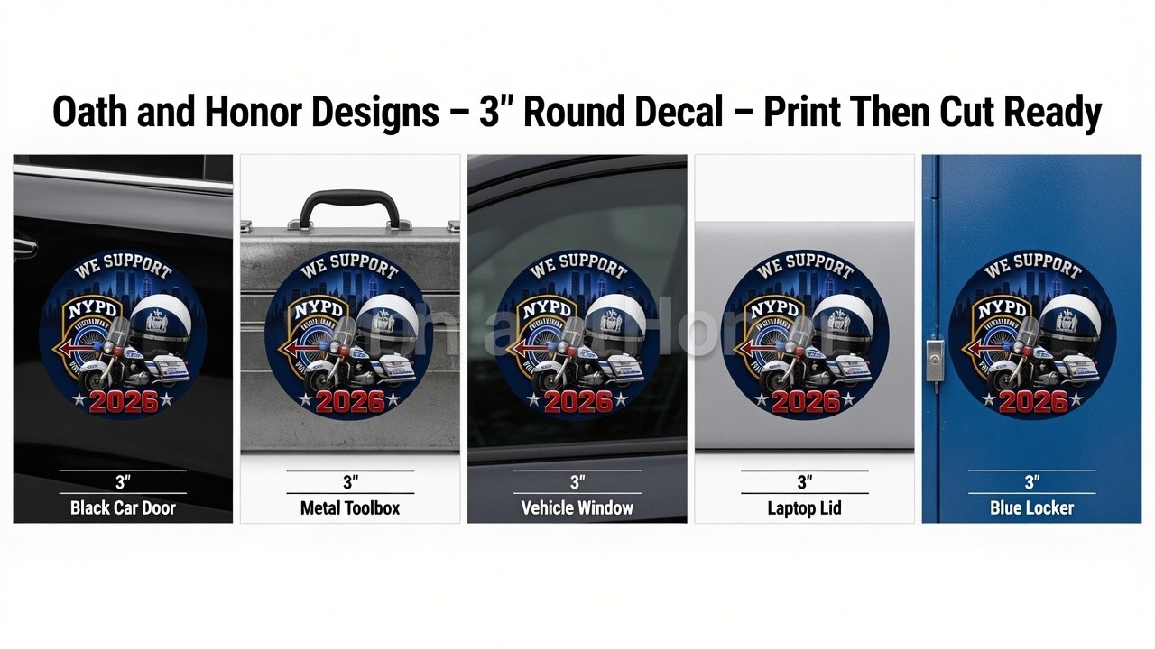 NYPD Highway Patrol Support 2026 – 3" Round Police Tribute Decal